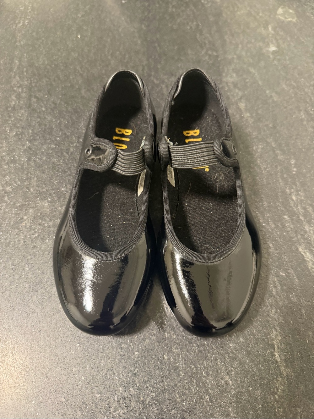Bloch Black Patent Annie Tyette Tap Shoes 10 Toddler
